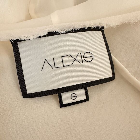 Alexis White Silk Top Sheer Sleeve Ties Size Small Womens Blouse - Picture 8 of 8